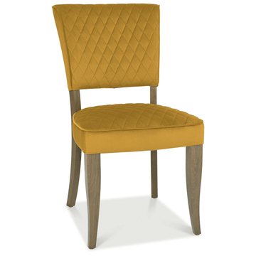 Bentley Designs Logan Fumed Oak Upholstered Dining Chairs (Pair)